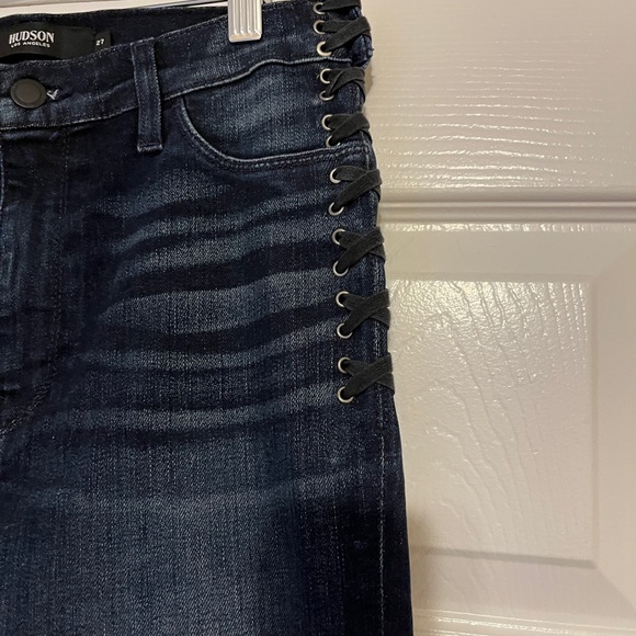 NEW*👖Hudson Barbara High Rise Super Skinny Ankle Jean w/ Side Laces NWOT 27 - Picture 6 of 15